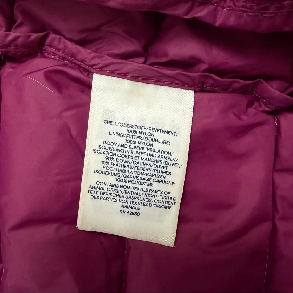 Lands End Women’s Plus Hooded Down Filled Puffer Coat Jacket Pink-size 1X